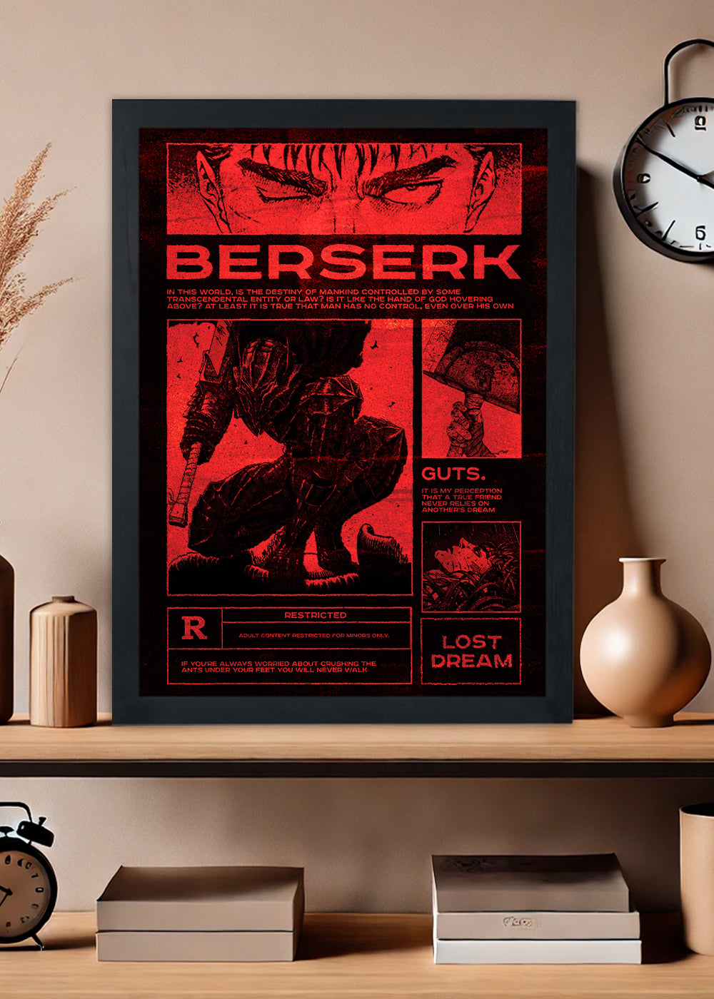 Quadro Decorativo Beserk - Com vidro