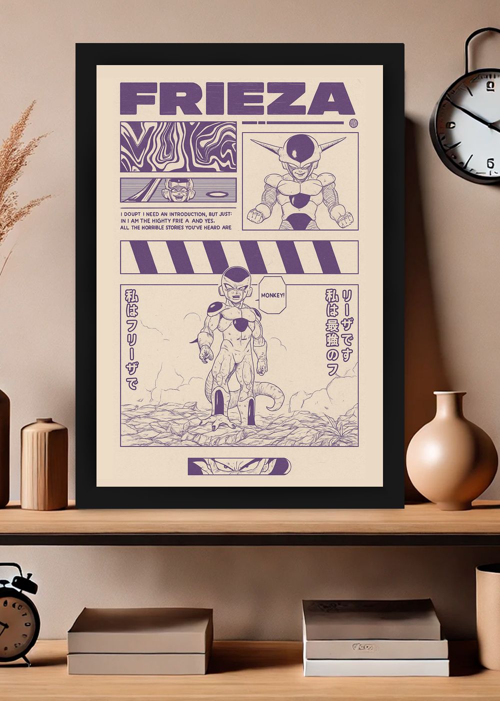 Quadro Decorativo Frieza Dragon Ball - Com Vidro