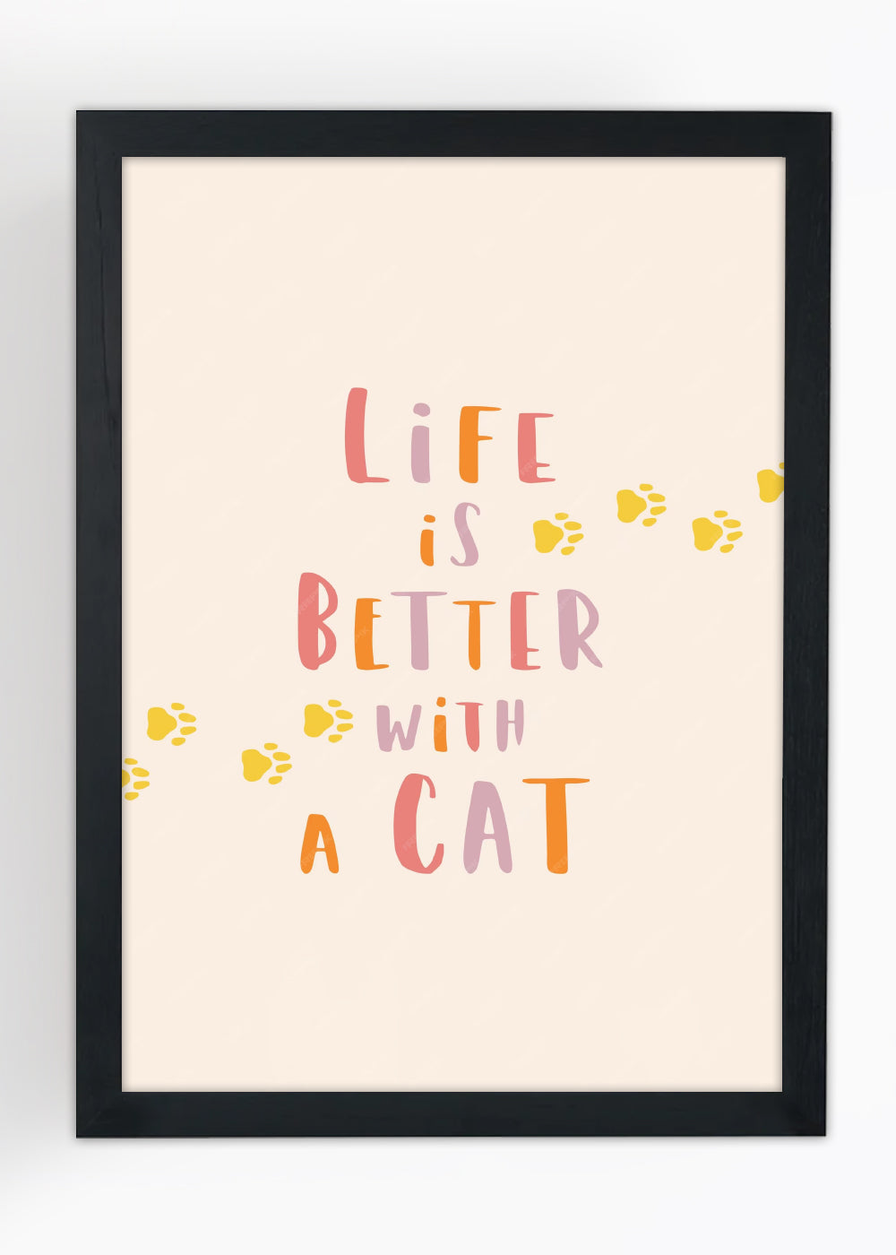 Quadro Decorativo life is better - Com vidro