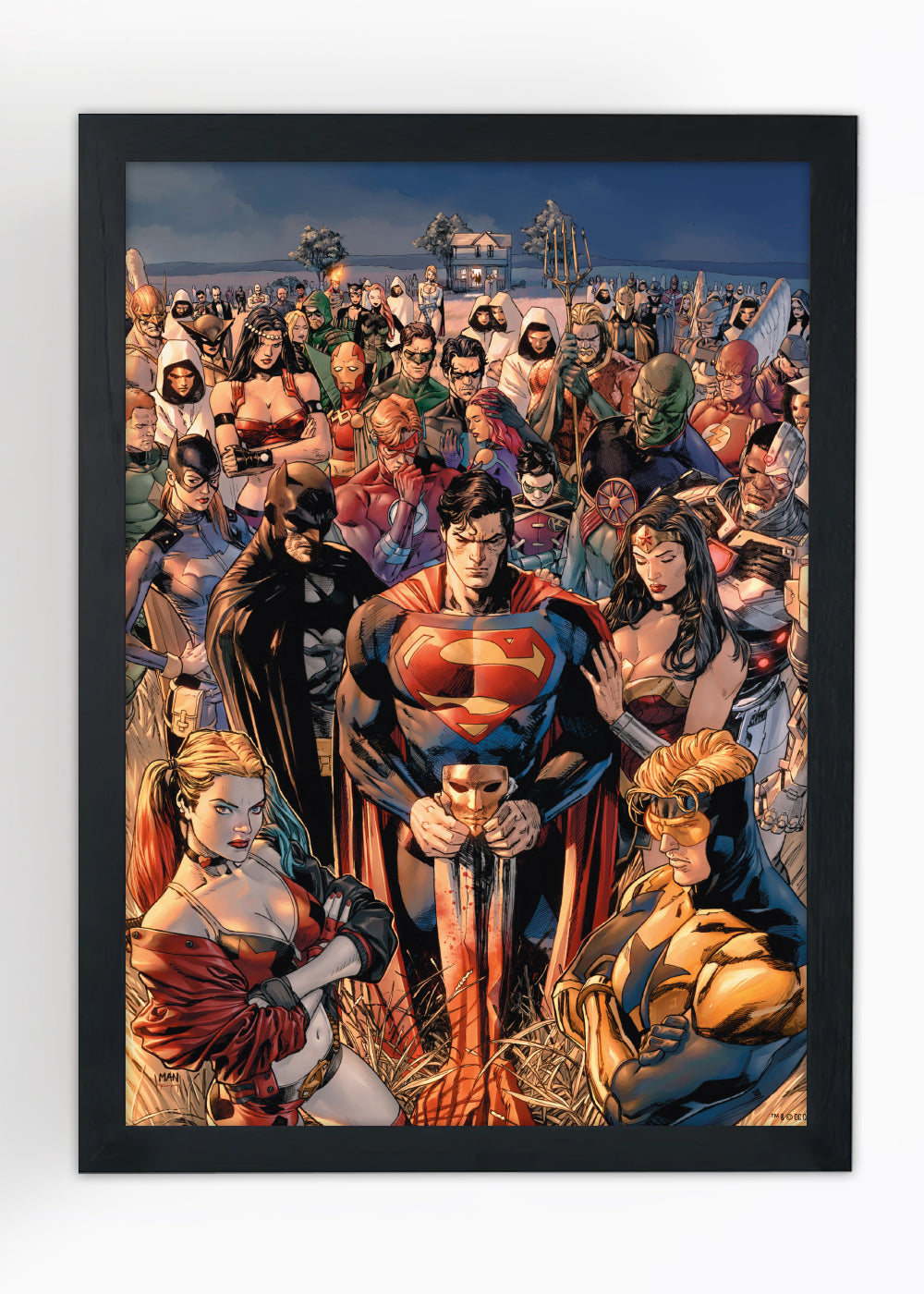 Quadro DC Heroes in Crisis - Com vidro
