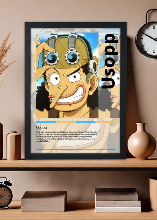 Quadro Usopp - One Piece - Com vidro