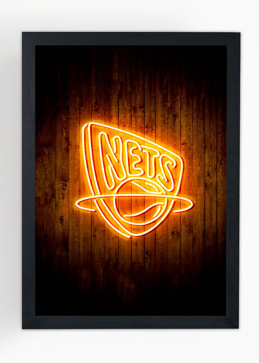 Quadro Decorativo Brooklyn Nets - Com vidro