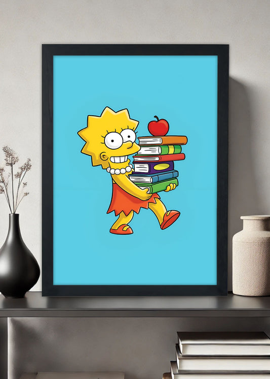 Quadro Decorativo Lisa Simpson Os Simpson - Com vidro