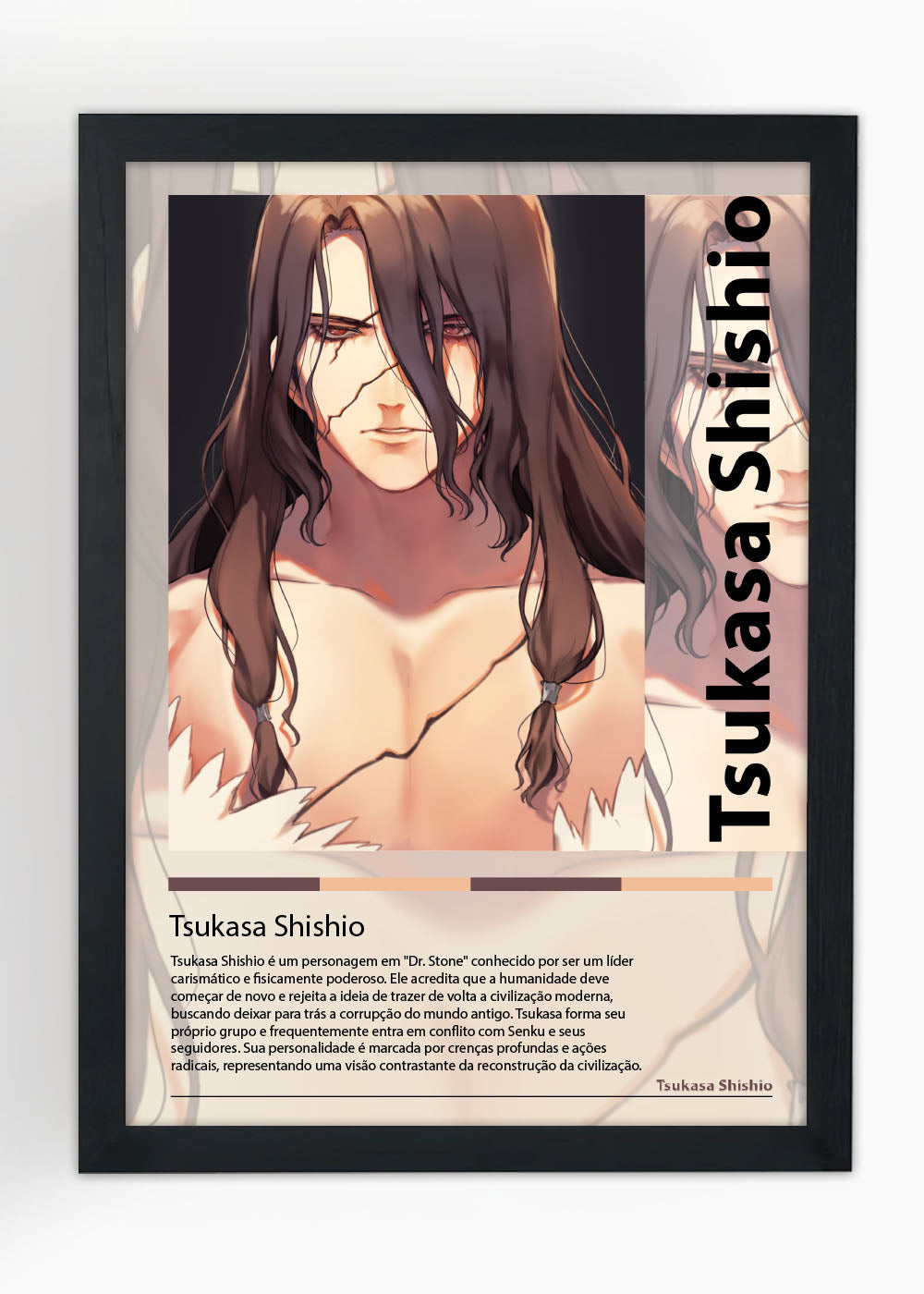 Quadro Decorativo Tsukasa Shishio - Dr. Stone - Com vidro
