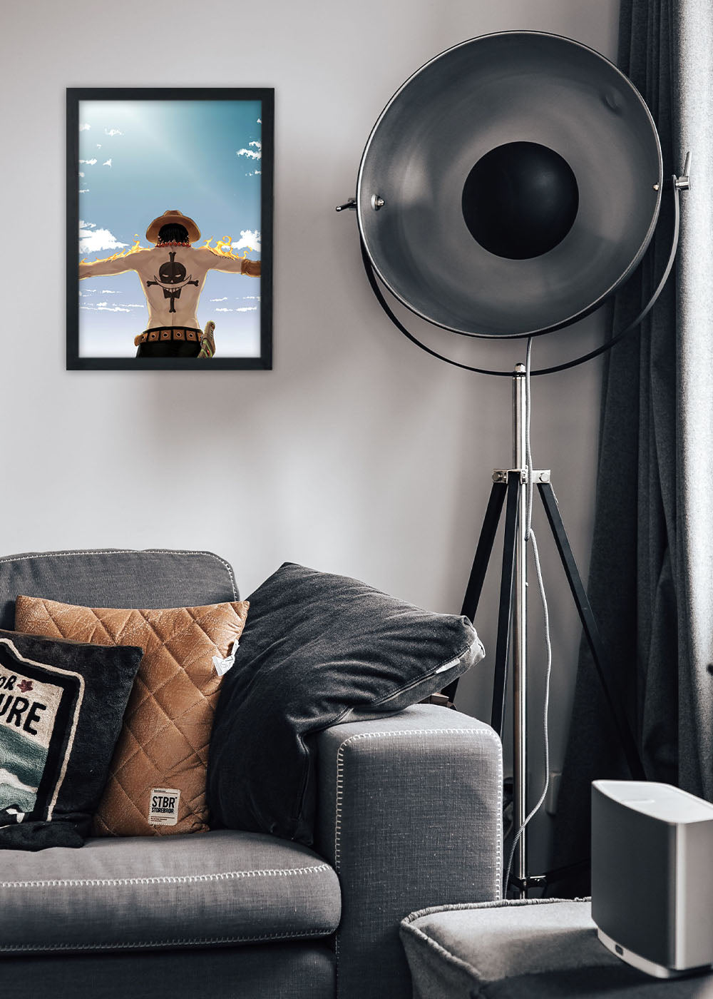 Quadro Decorativo One Piece - Ace - Com vidro