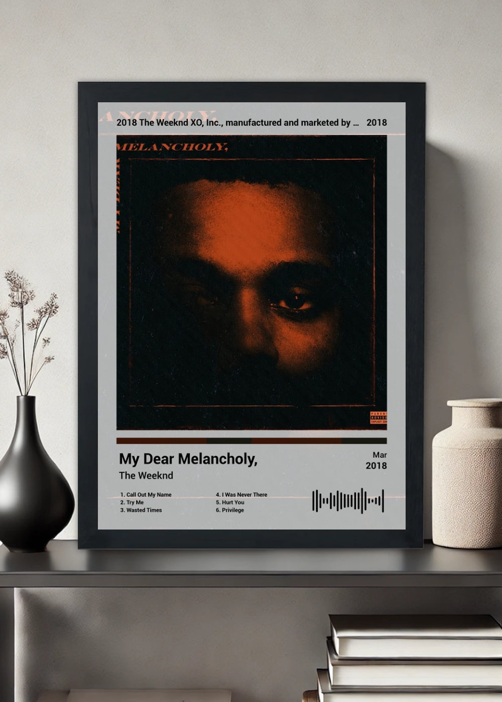 Quadro The Weeknd My Dear Melancholy, (Light) Com Vidro