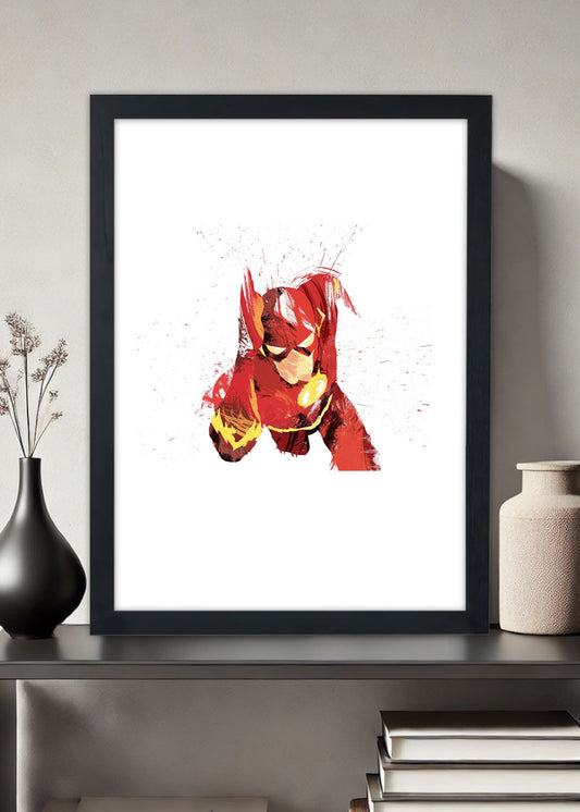 Quadro The Flash corrida - Com vidro