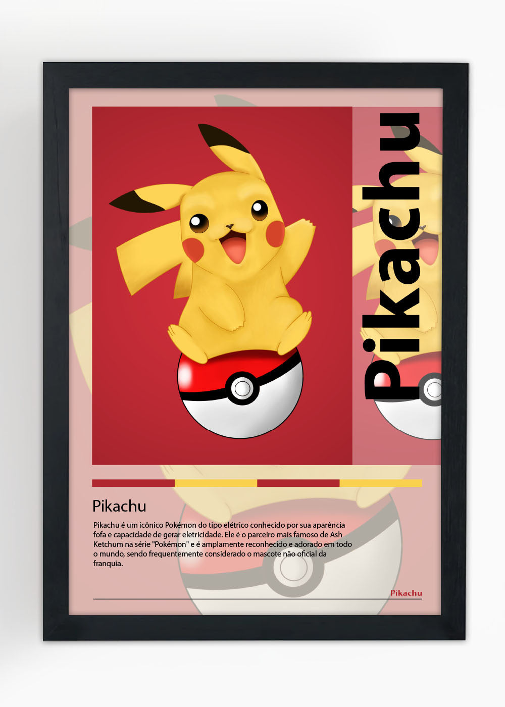 Quadro Decorativo Pikachu - Pokémon - Com vidro