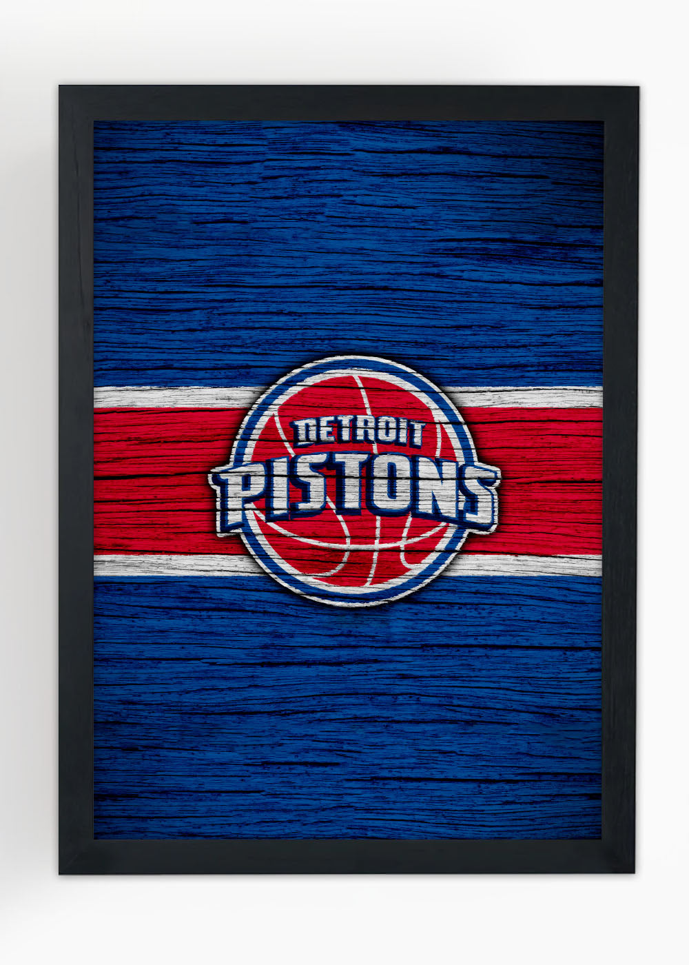 Quadro Decorativo Detroit Pistons - Com vidro