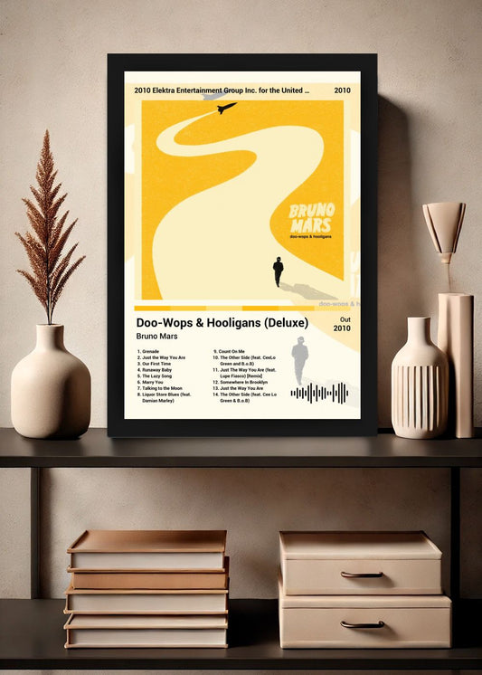 Quadro Bruno Mars DooWops & Hooligans (Light) Com Vidro