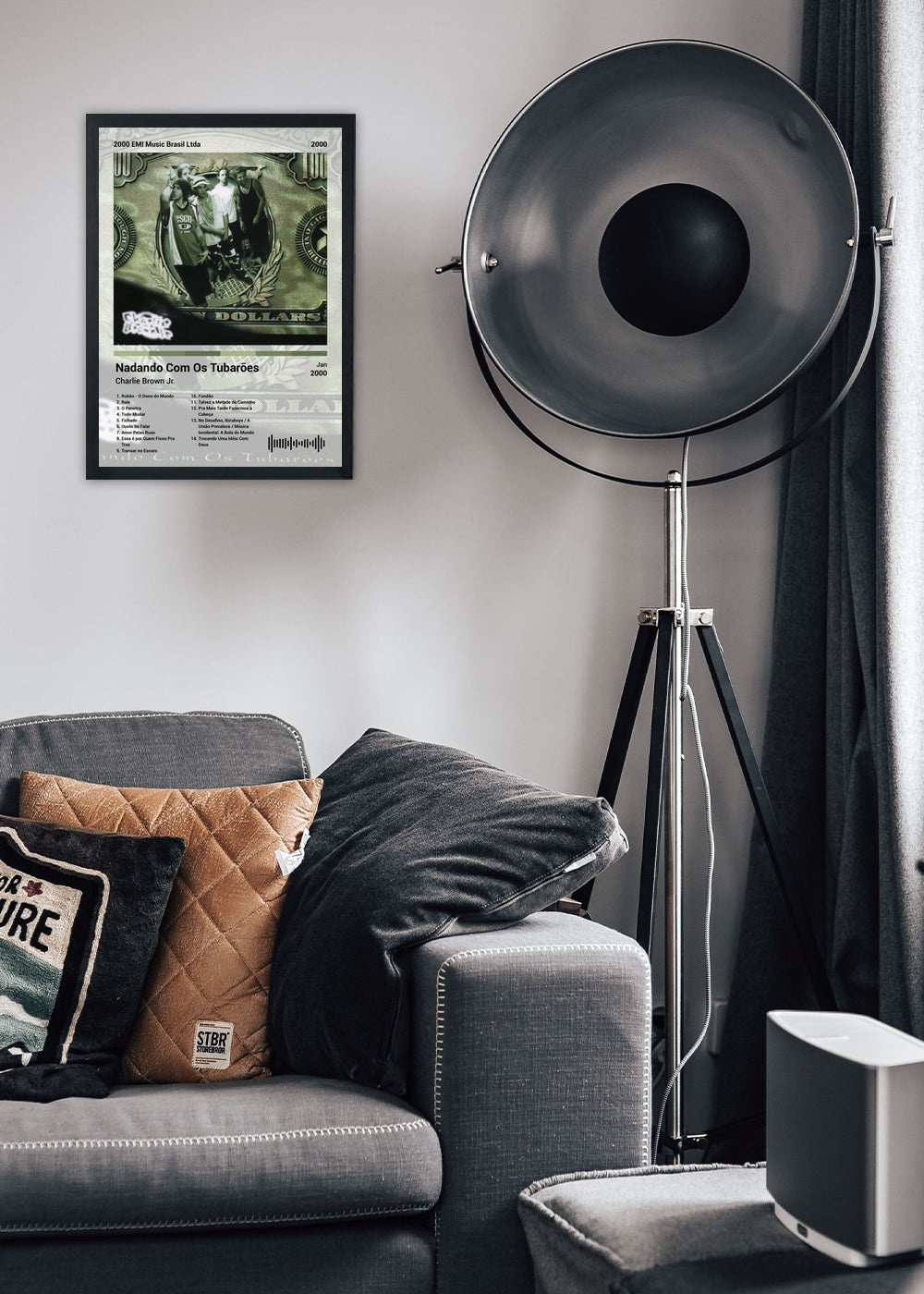 Quadro Charlie Brown Jr. Nadando Com Os... (Light) Com Vidro