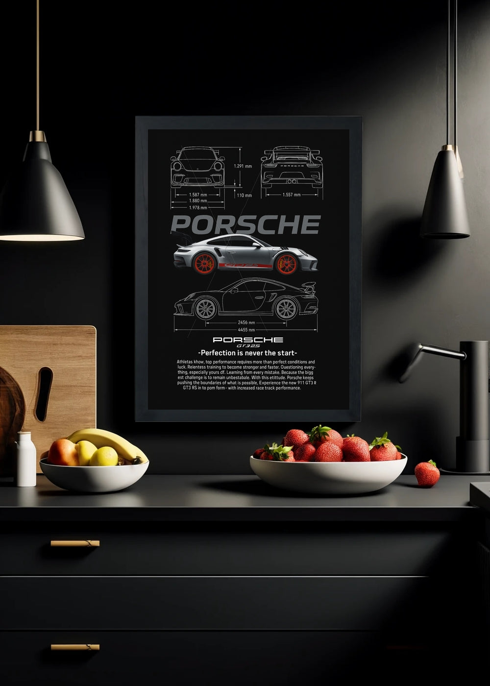 Quadro Porsche 911 GT3 RS – Com vidro