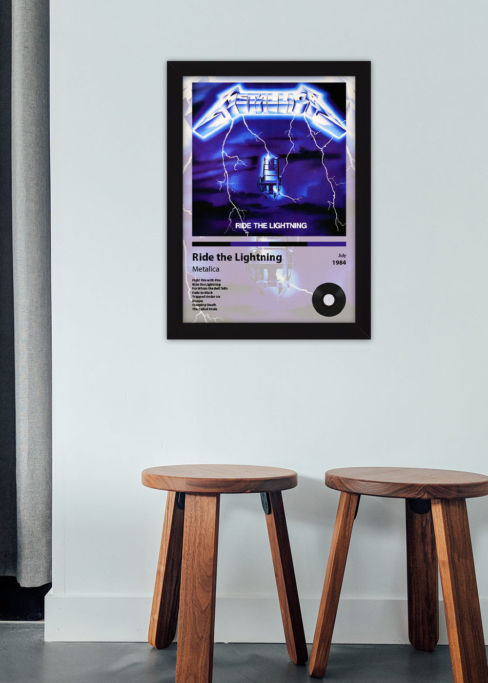 Quadro Ride the Lightning - Metalica - Com vidro