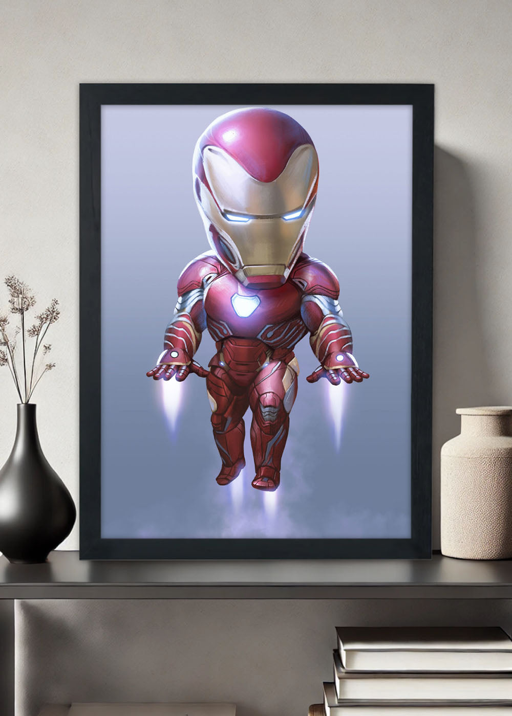 Quadro Marvel - Homem de Ferro cabeçudo - Com vidro