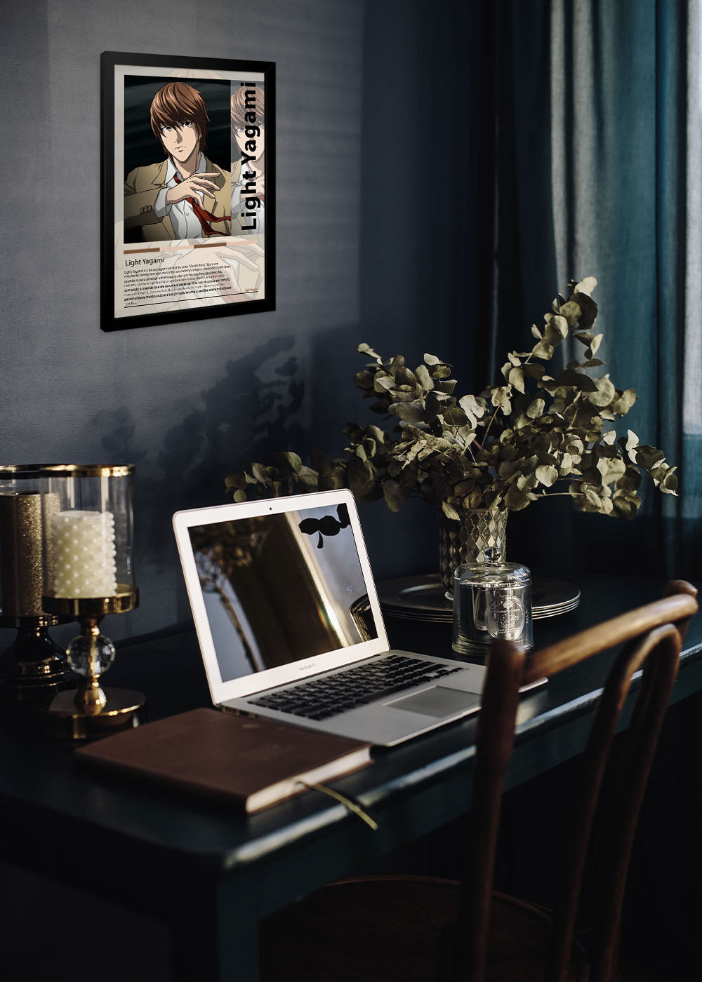 Quadro Decorativo Light Yagami - Death Note - Com vidro