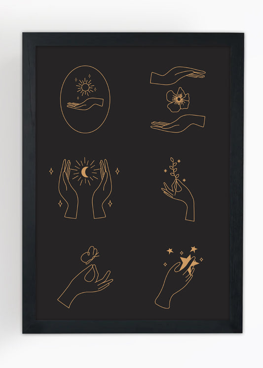 Quadro simbolos do Espiritismo - religioso - Com vidro