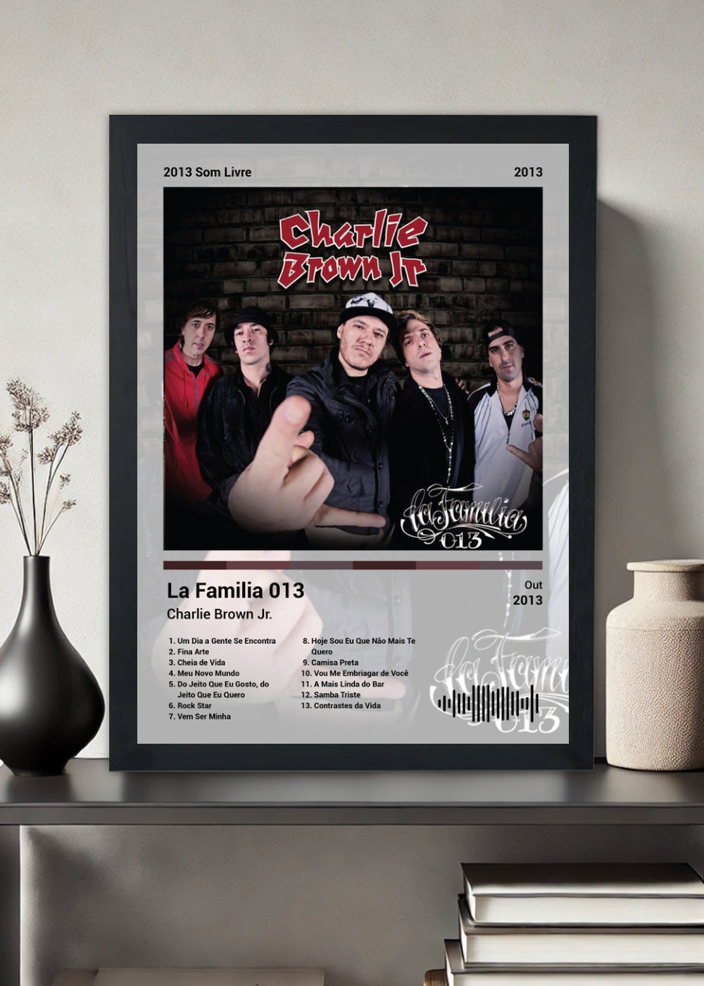 Quadro Charlie Brown Jr. La Familia 013 (Light) Com Vidro