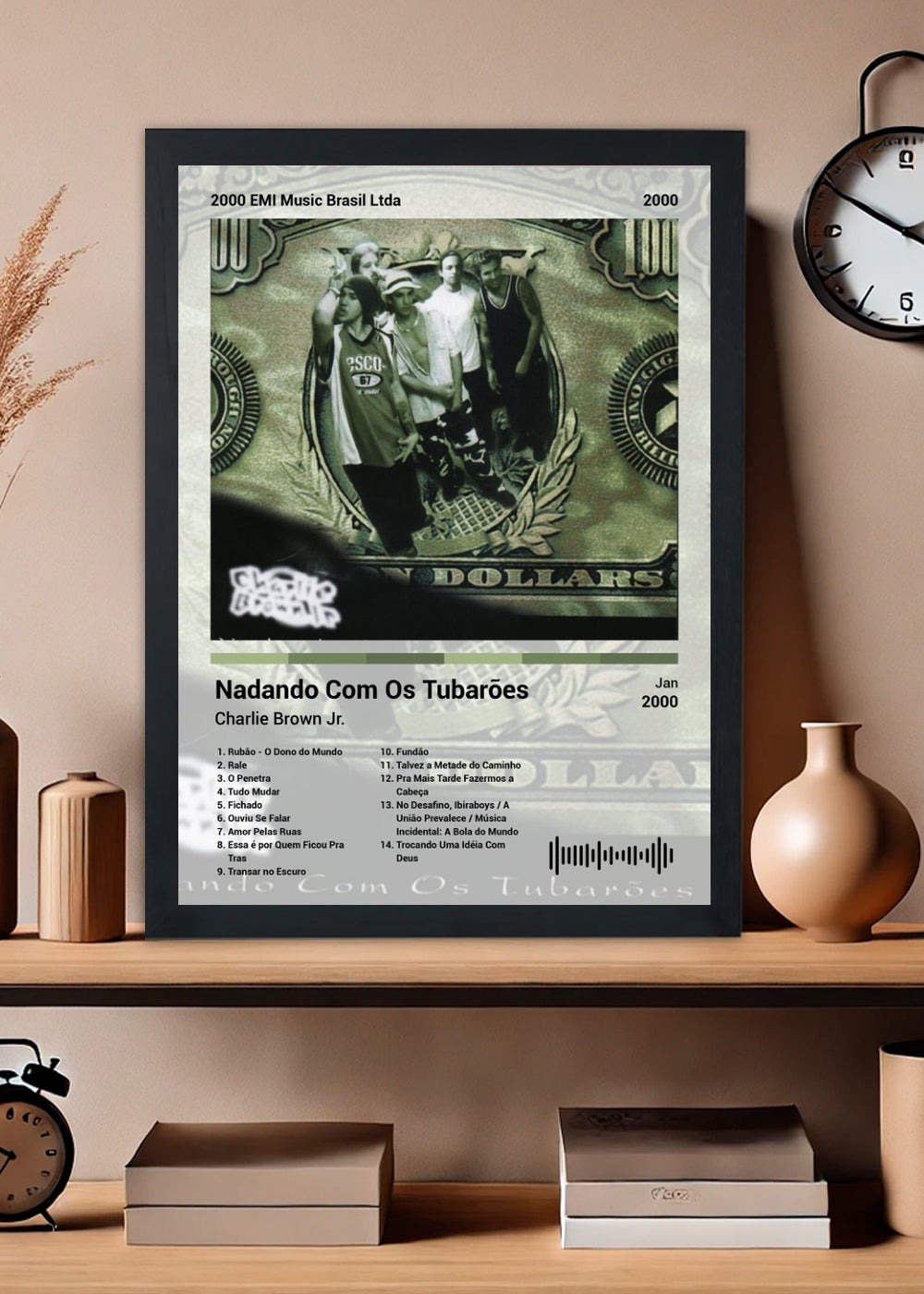 Quadro Charlie Brown Jr. Nadando Com Os... (Light) Com Vidro