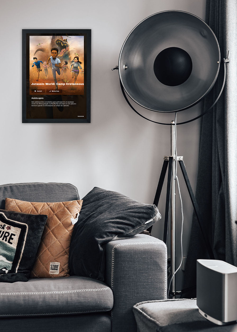 Quadro Decorativo Jurassic World Camp Cretaceous - Com vidro