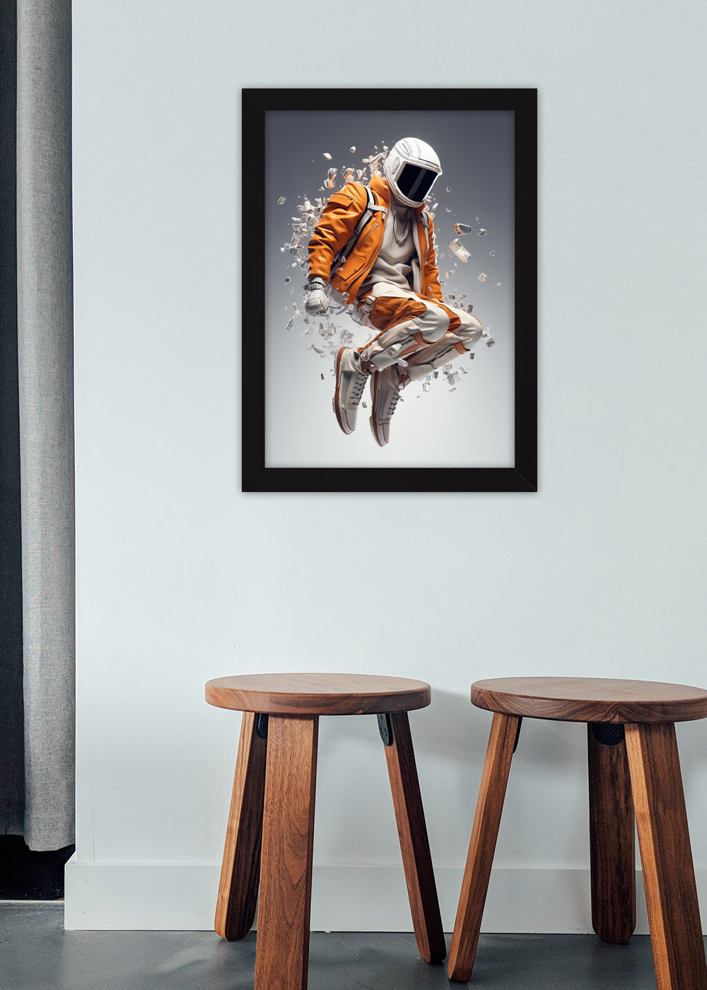 Quadro Astronauta em pedaços - Com vidro