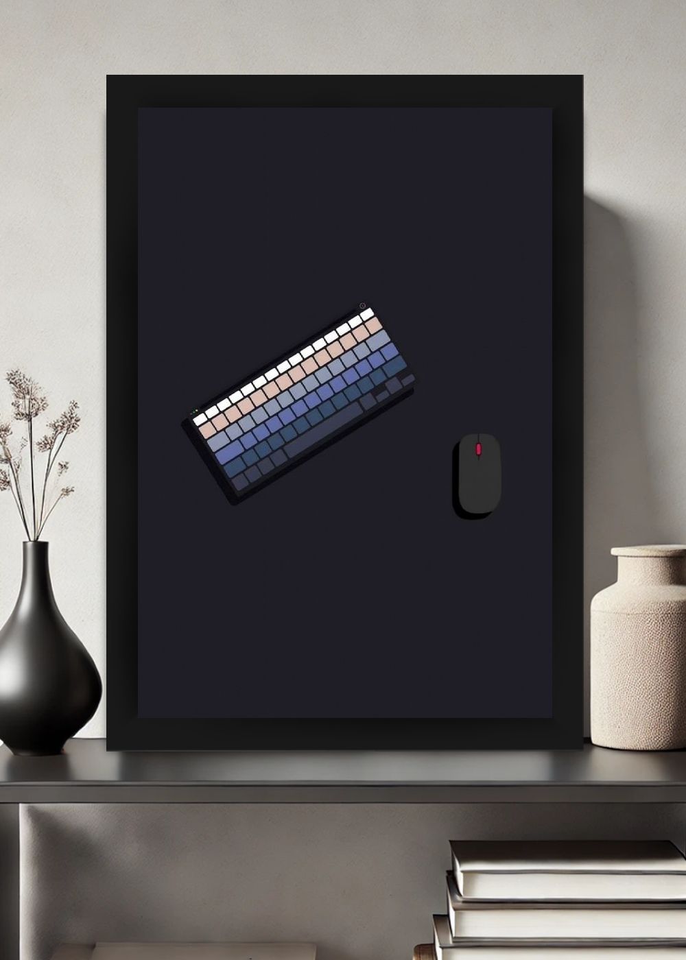 Quadro Setup Minimalista com Vidro e Moldura