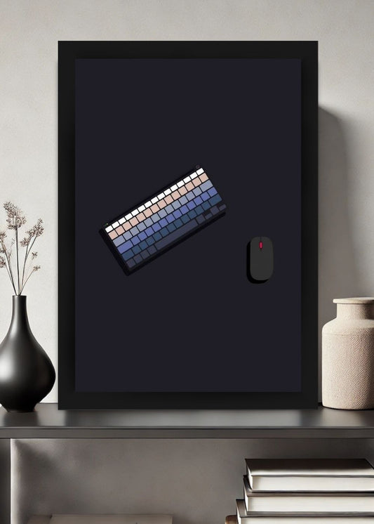 Quadro Setup Minimalista com Vidro e Moldura