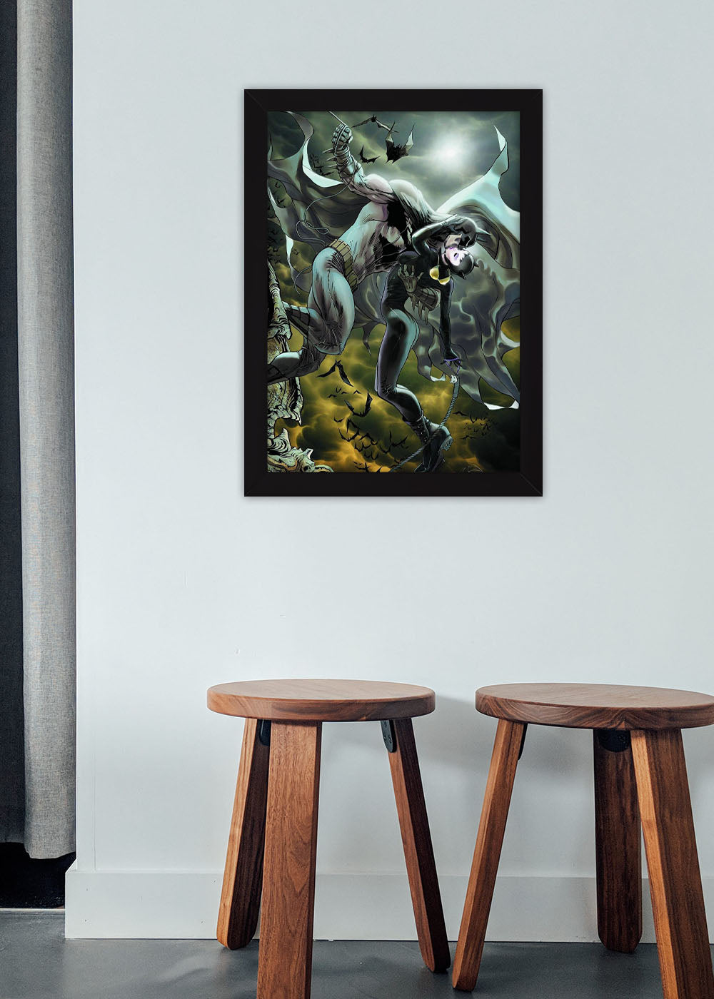 Quadro Decorativo Batman e Batgirl - DC - Com vidro