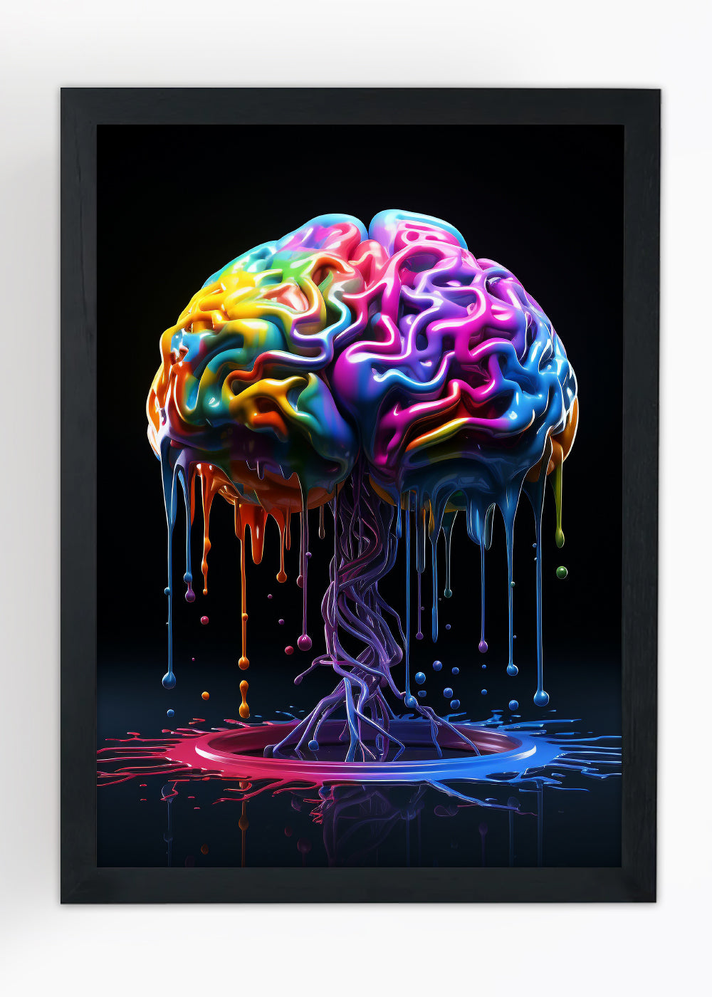 Quadro Decorativo arte do cérebro humano - Com vidro