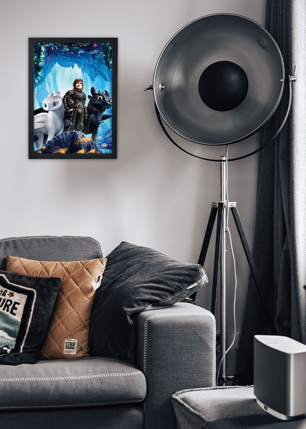 Quadro Decorativo Furia da Noite e Furia do Dia - Com vidro