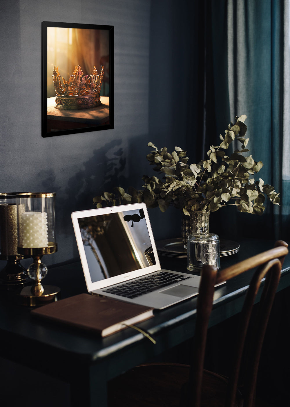 Quadro Decorativo Coroa do rei do palacio - Com vidro