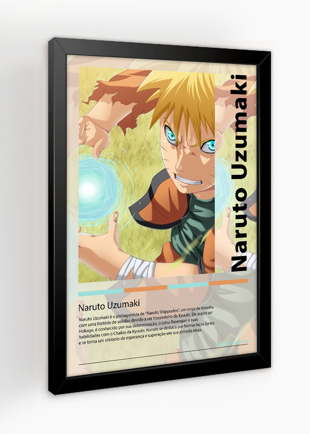 Quadro Naruto Uzumaki -  Naruto Shippuden - Com vidro