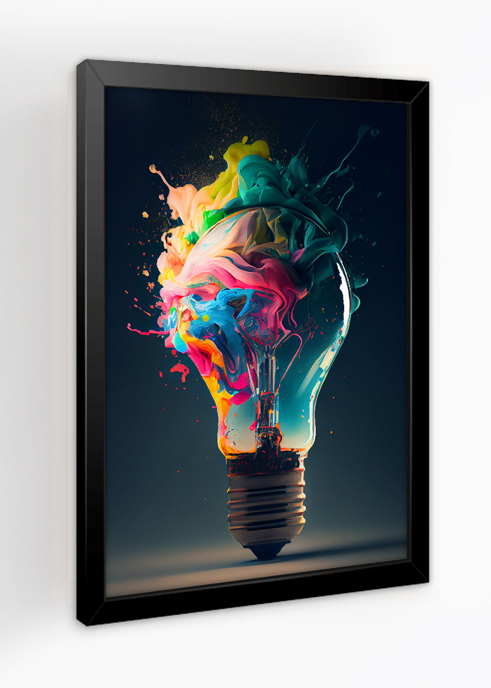 Quadro Decorativo Lampada colorida abstrata - Com vidro