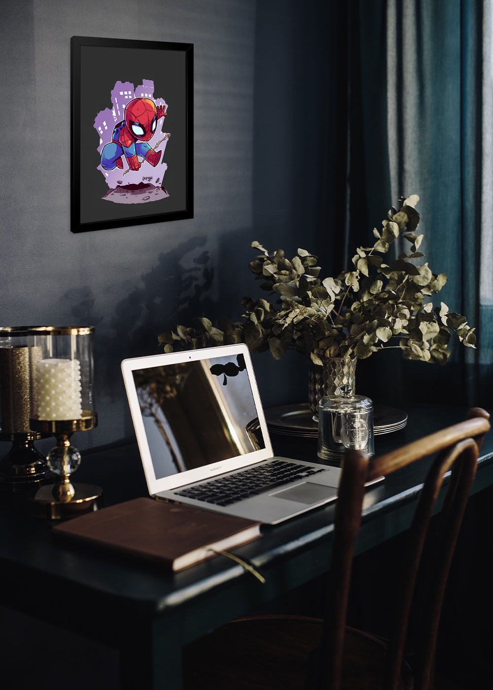 Quadro Decorativo Homem aranha criança - Com vidro