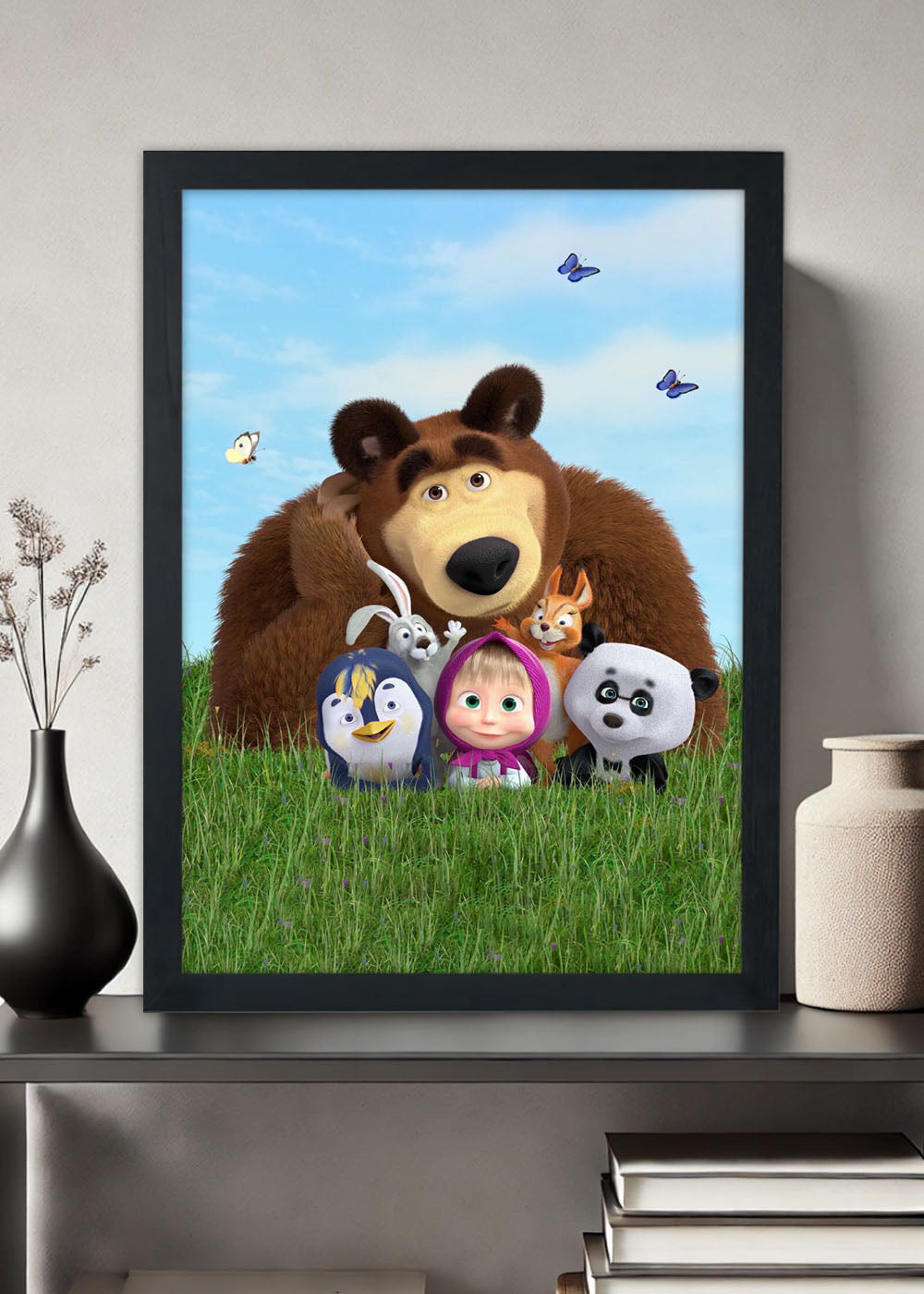 Quadro Decorativo Masha e o Urso - Com vidro