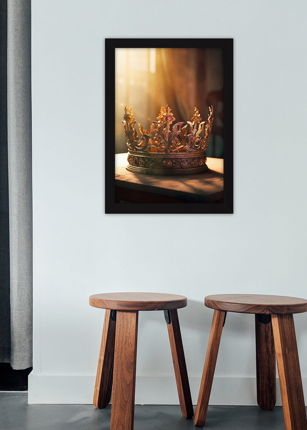 Quadro Decorativo Coroa do rei do palacio - Com vidro