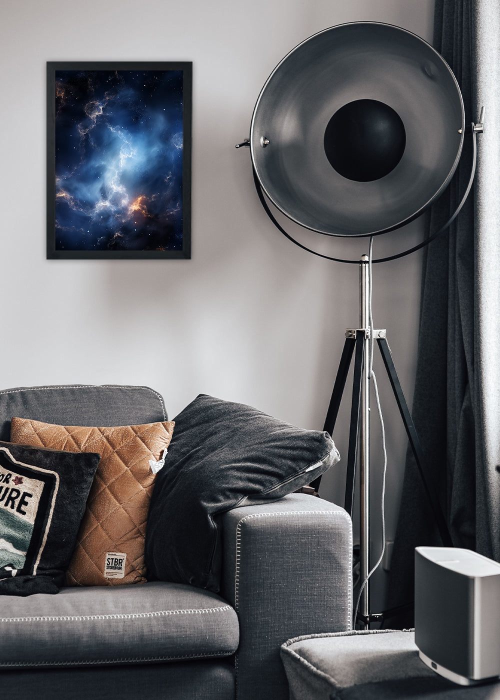 Quadro Decorativo Galaxia abstrata - Com vidro