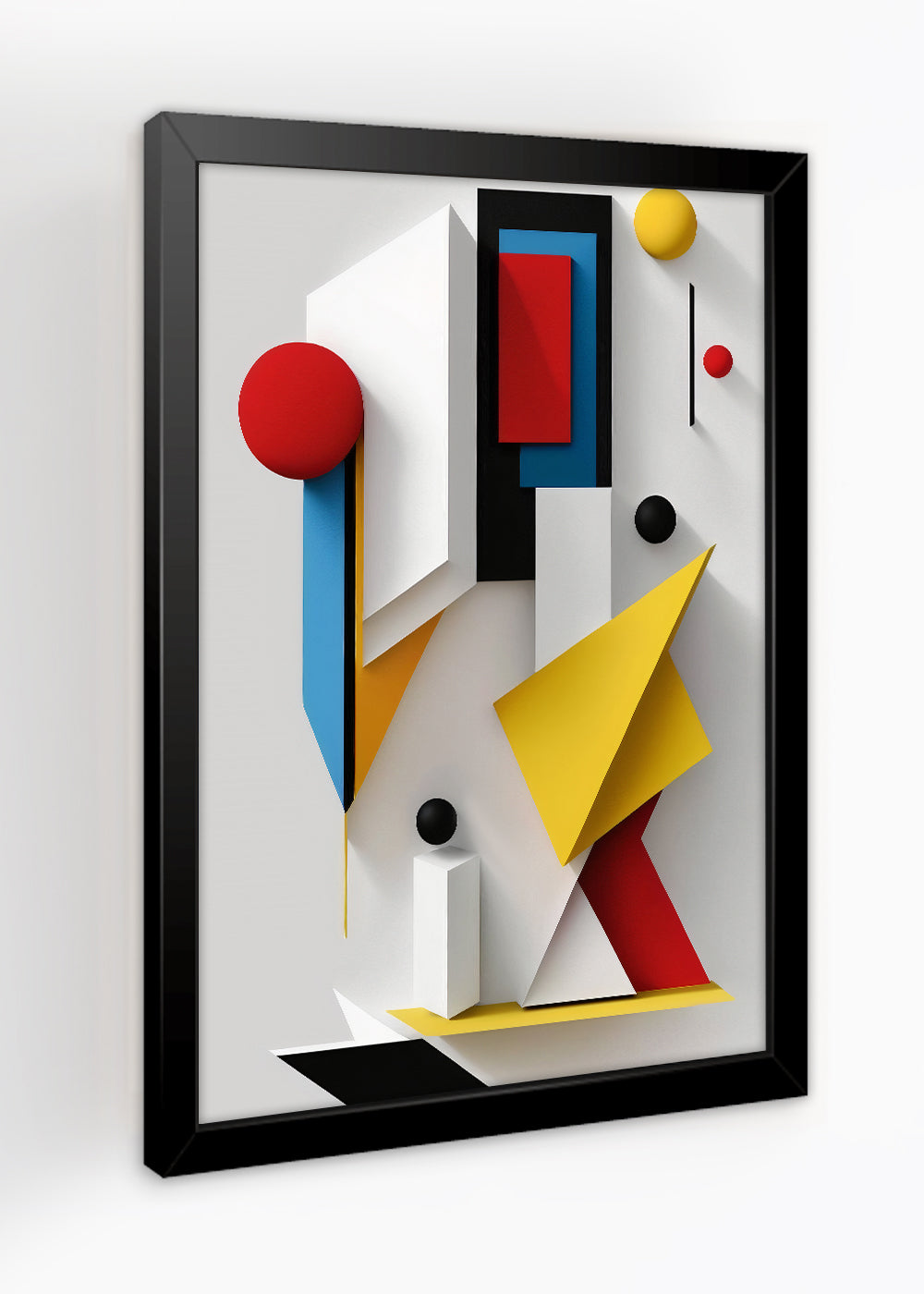 Quadro arte de formas geometricas abstratas - Com vidro