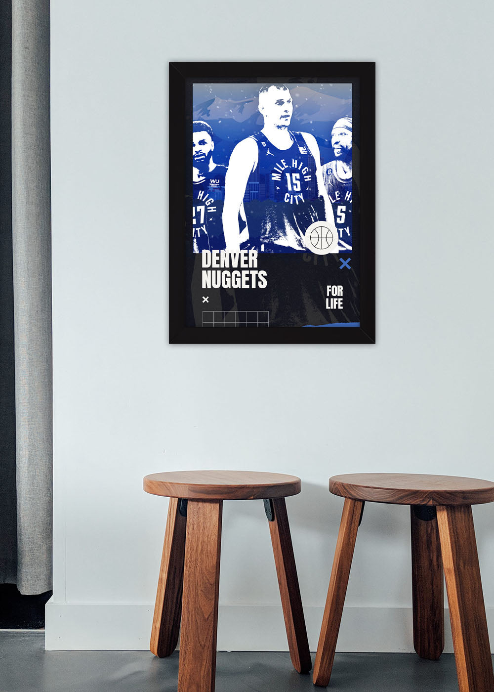 Quadro Decorativo Denver Nuggets - Com vidro