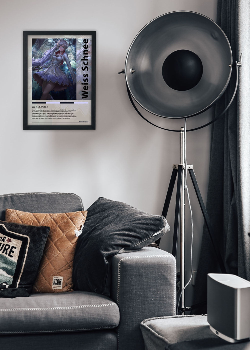 Quadro Decorativo Weiss Schnee - RWBY - Com vidro