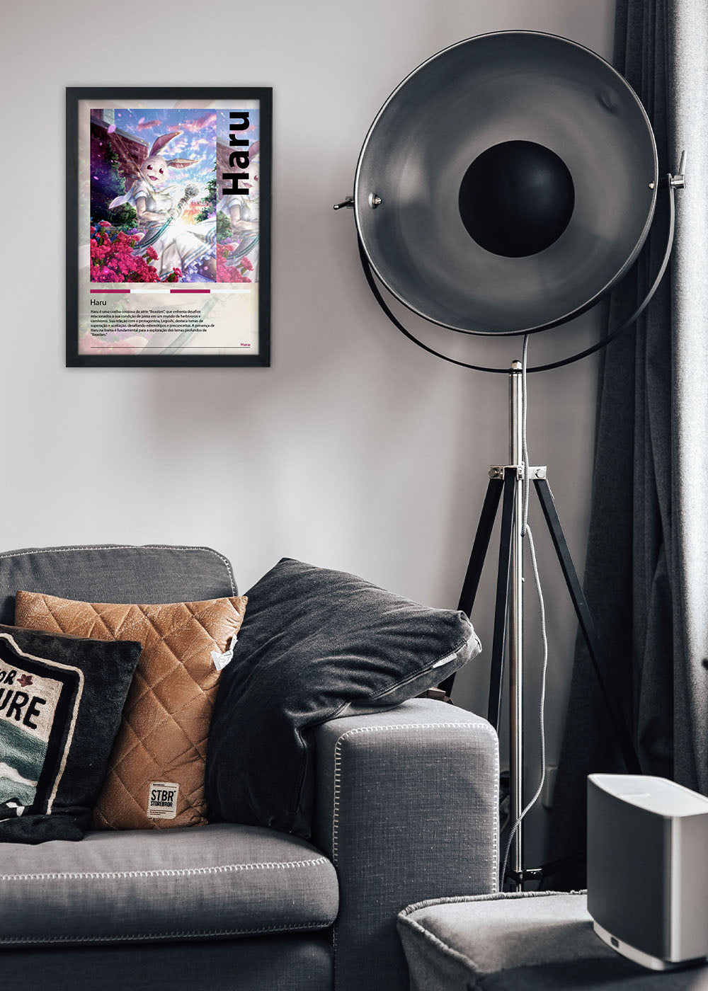 Quadro Decorativo Haru - Beastars - O Lobo Bom - Com vidro