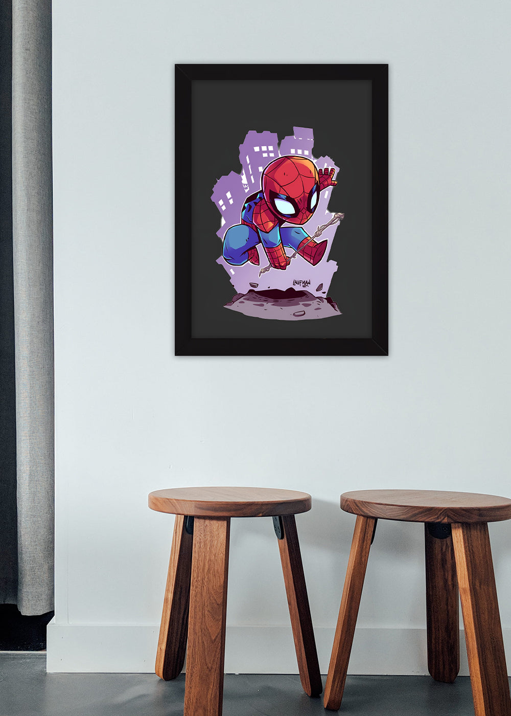 Quadro Decorativo Homem aranha criança - Com vidro