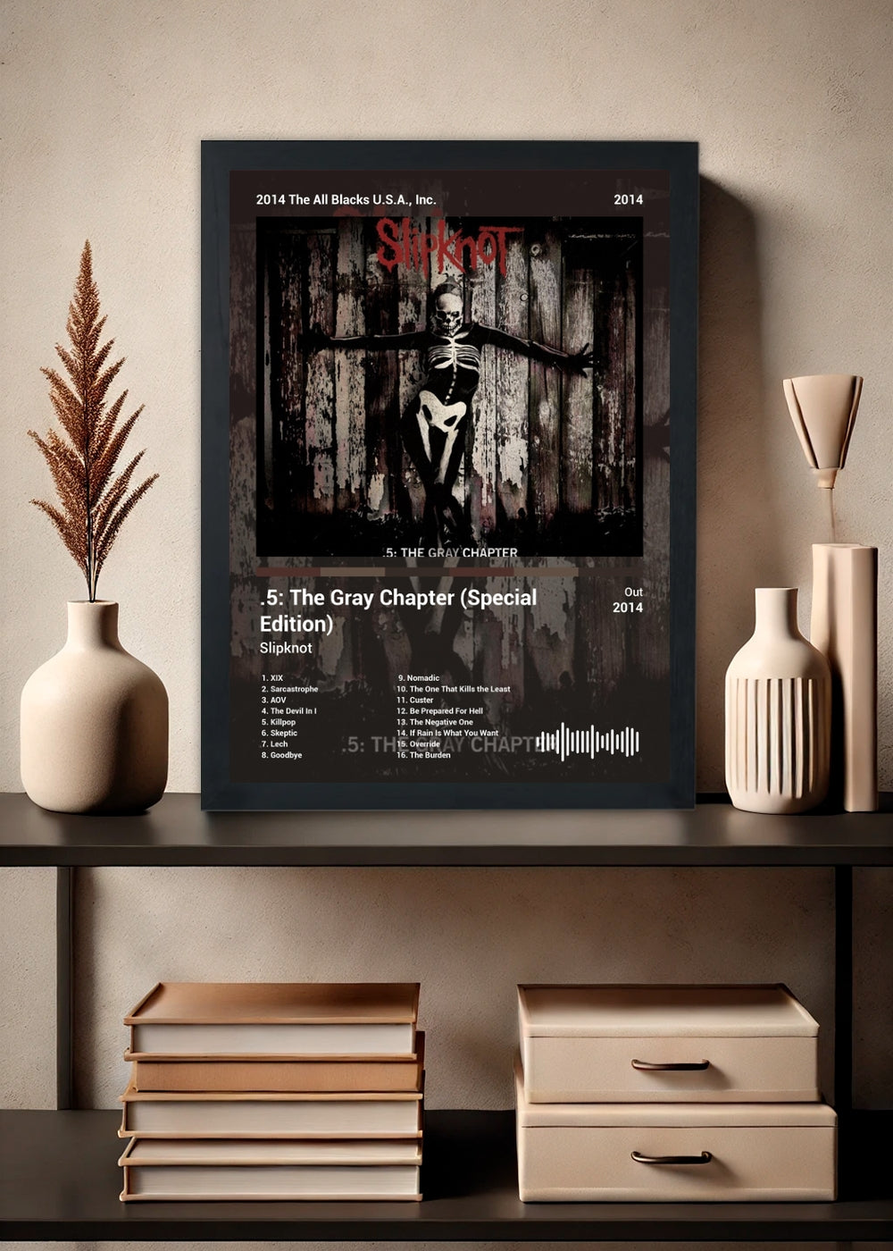 Quadro Slipknot .5: The Gray Chapter ... (Colored) Com Vidro