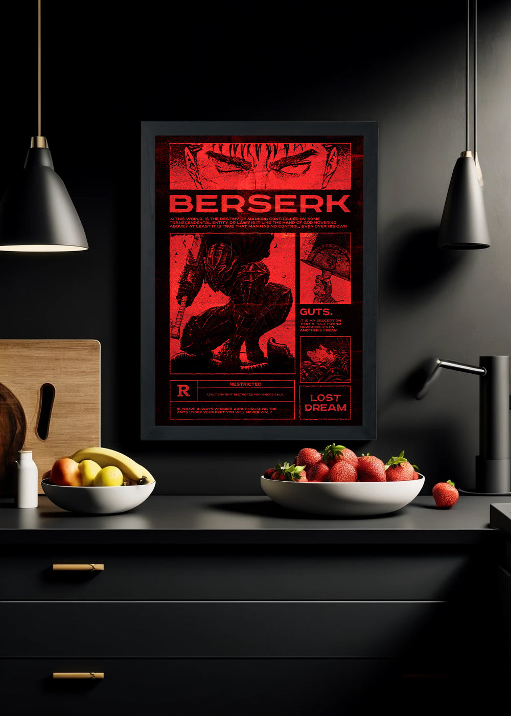 Quadro Decorativo Beserk - Com vidro