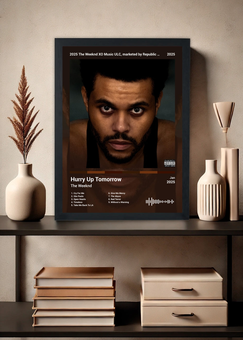 Quadro The Weeknd Hurry Up Tomorrow (Colored) Com Vidro