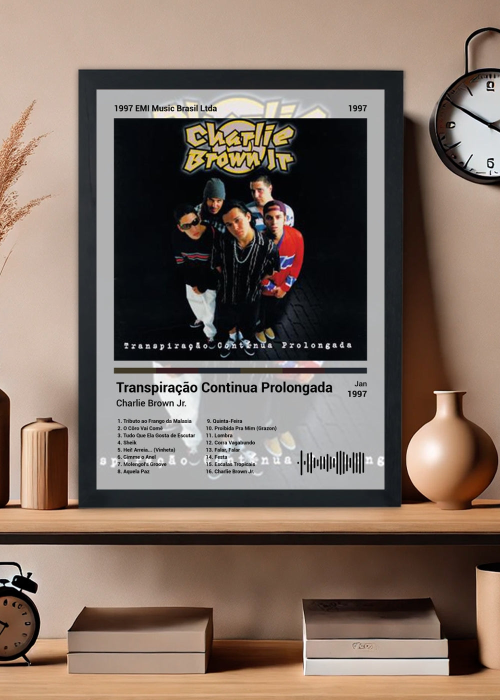 Quadro Charlie Brown Jr. Transpiração C... (Light) Com Vidro