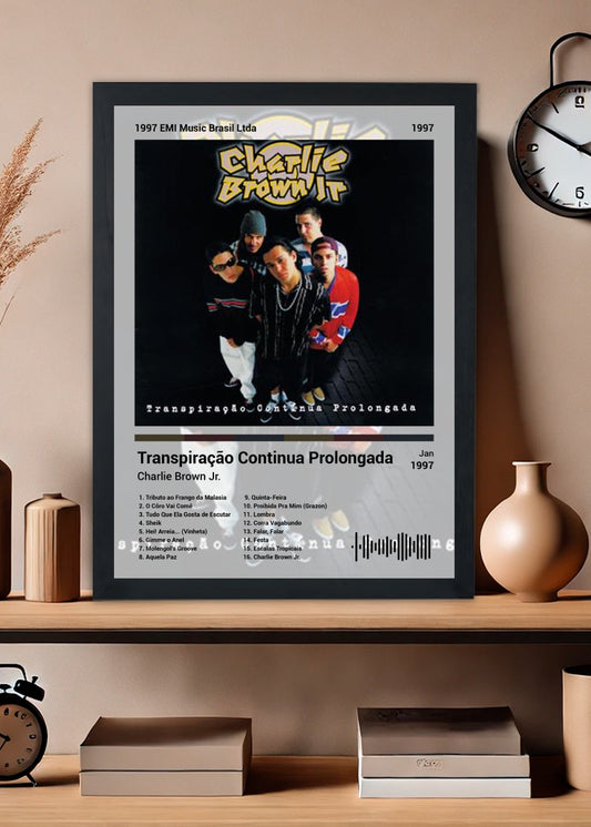 Quadro Charlie Brown Jr. Transpiração C... (Light) Com Vidro