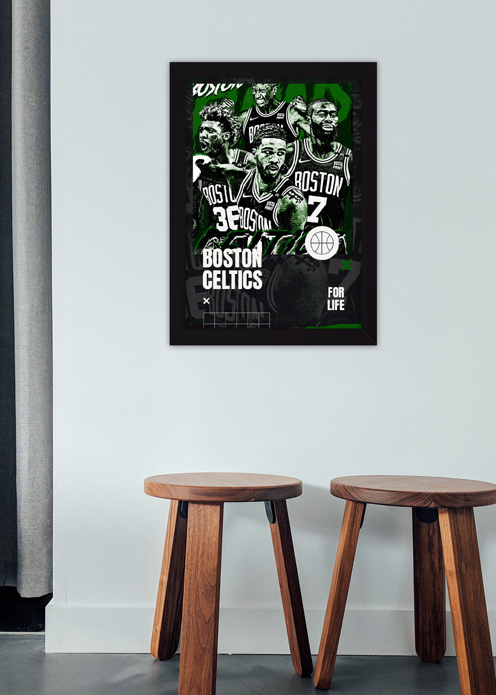 Quadro Boston Celtics For Life - Com vidro