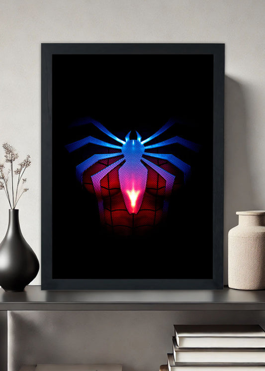 Quadro Decorativo Logo Realista do Homem Aranha - Com vidro