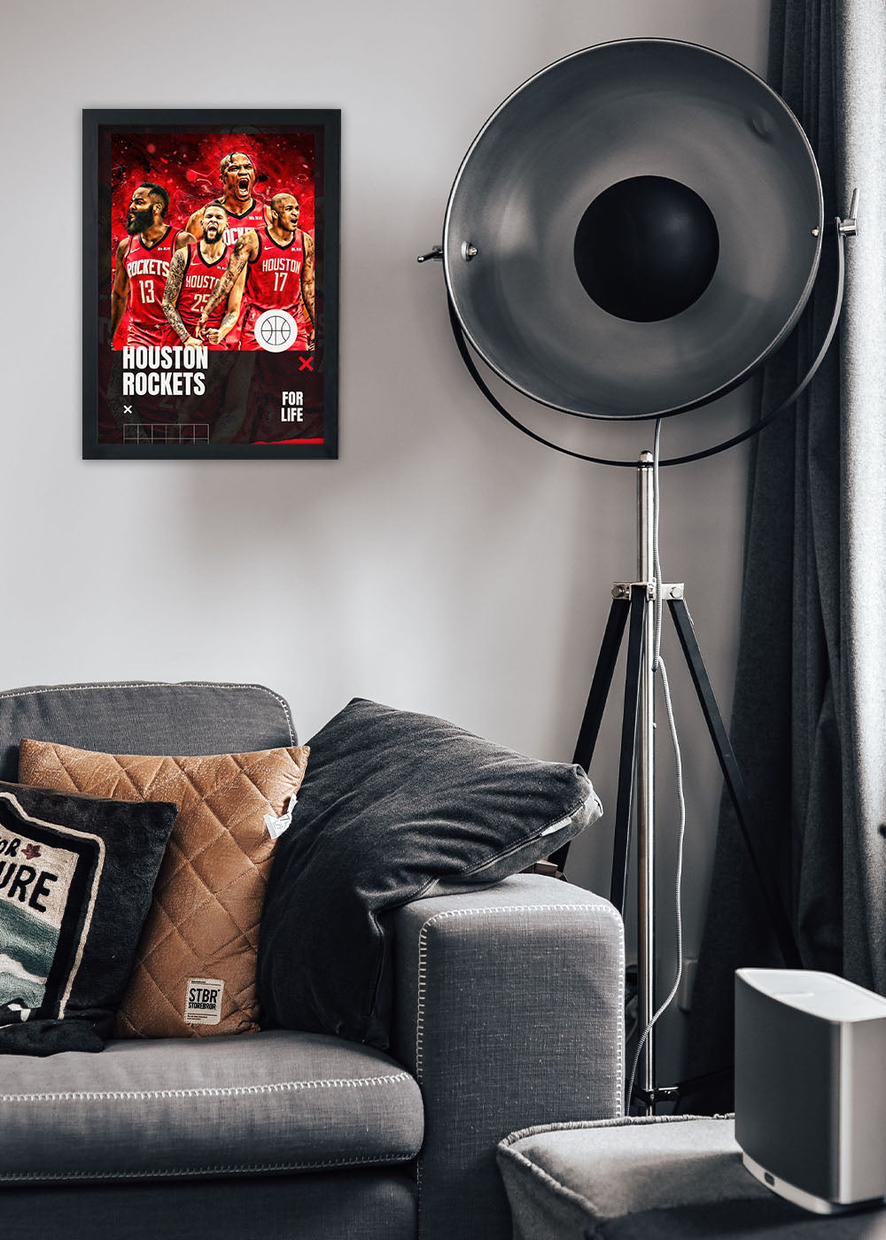 Quadro Decorativo Houston Rockets - Com vidro