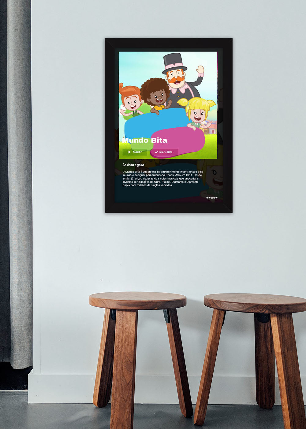 Quadro Decorativo Mundo Bita - Com vidro